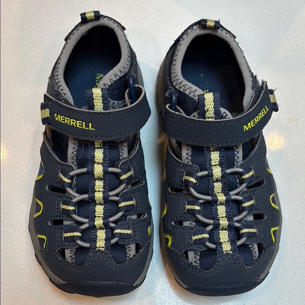 Merrell Blue and Yellow Water Shoes with Protective Toe Cap
